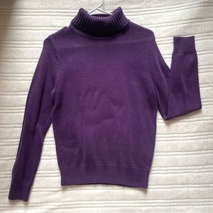 Purple turtleneck sweater